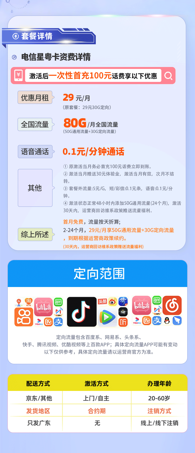 电信星粤卡【广东专属】29元80G流量  第2张