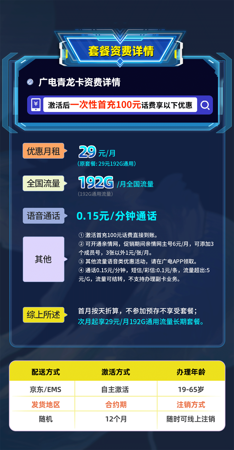 广电青龙卡【禁区补发】29元/月享192G全国通用流量  第2张
