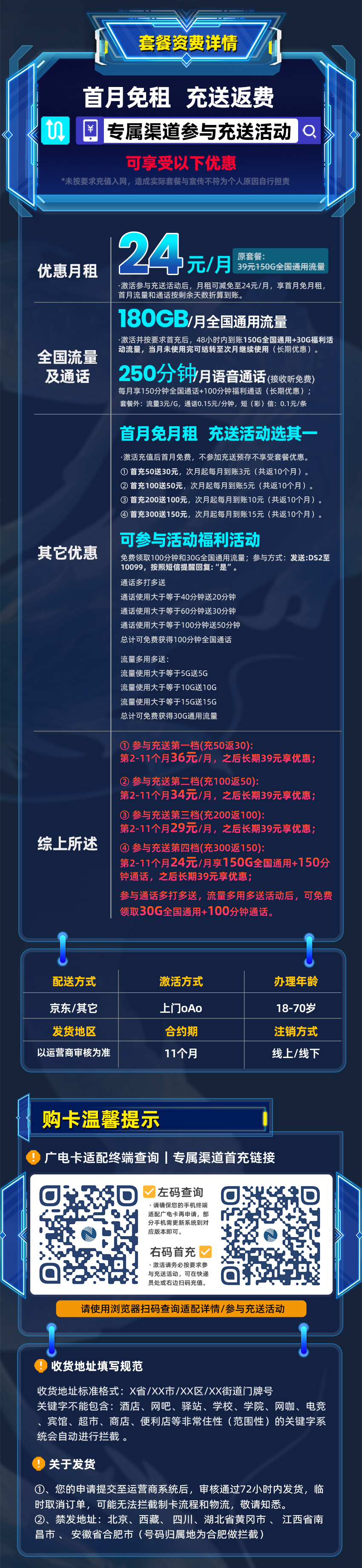 广电双百卡1.0版19元/月享130G全国通用+200分钟通话+在线选号  第2张